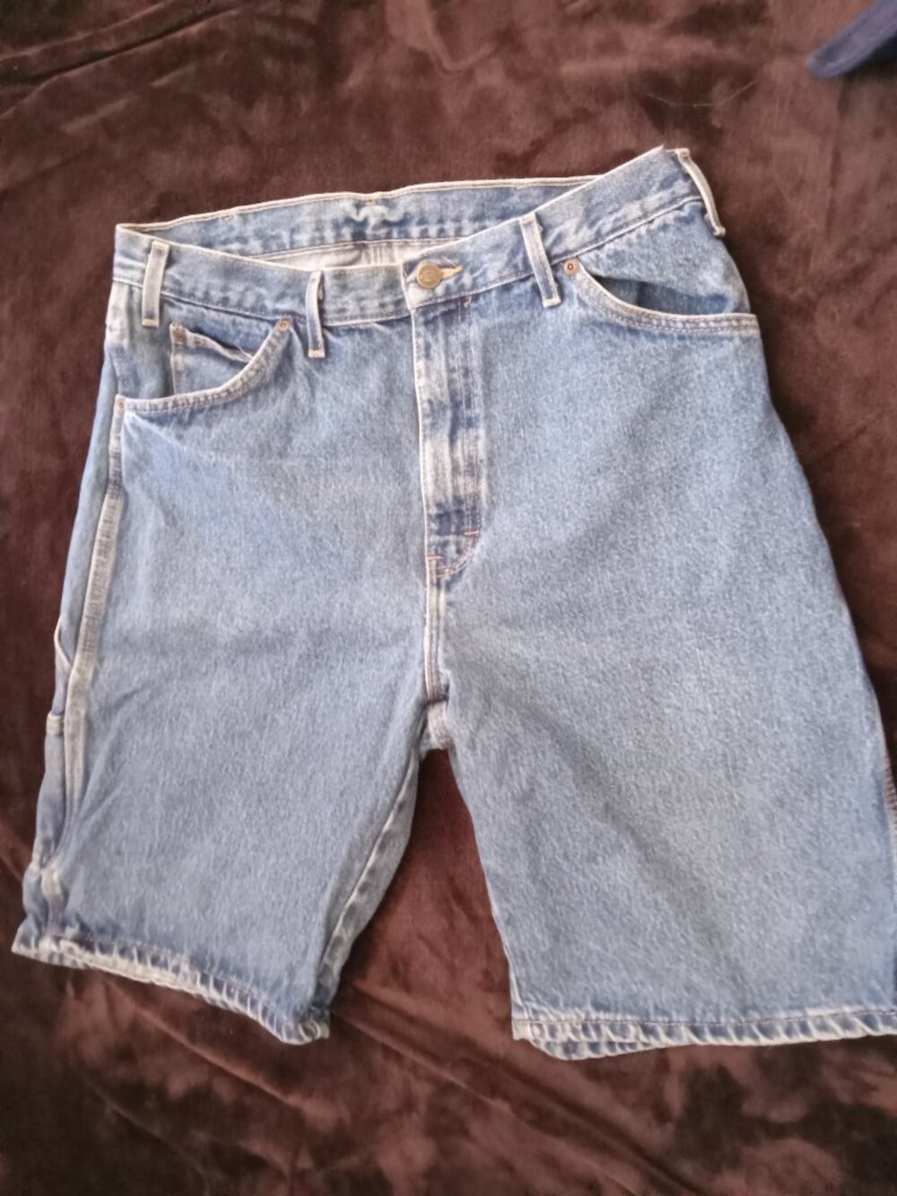 Mens Dickies Denim Cargo Carpenter Shorts waist 34